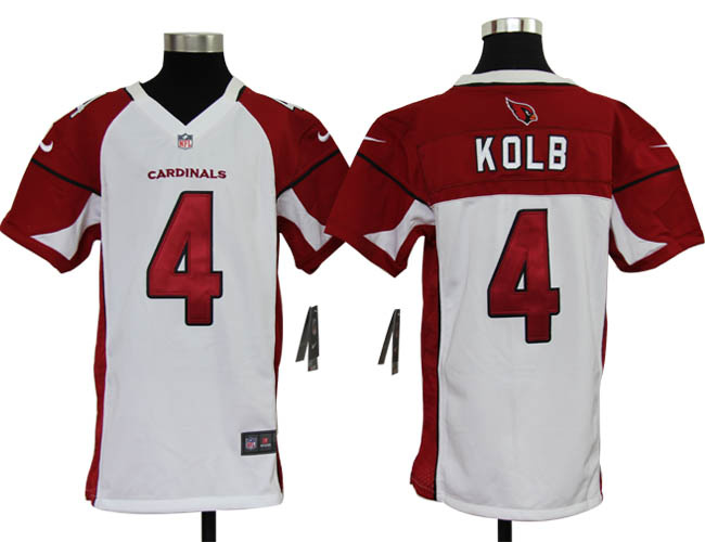 Arizona Cardinals 4 Houston Kevin Kolb Youth Nike NFL White Jerseys